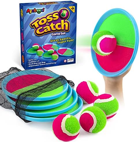 Ayeboovi Toss and Catch Ball Game Outdoor Toys for Kids Yard Games Beach Toys Outside Games for 3 4 5 6 7 8 9 10 Year Old Boys Girls (Upgraded)