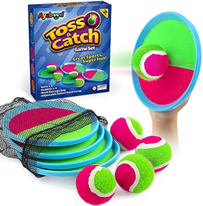 Ayeboovi Toss and Catch Ball Game Outdoor Toys for Kids Beach Toys Pool Toys Outdoor Yard Games for 3 4 5 6 7 8 9 10 Year Old Boys Girls Easter Basket Stuffers (Upgraded)
