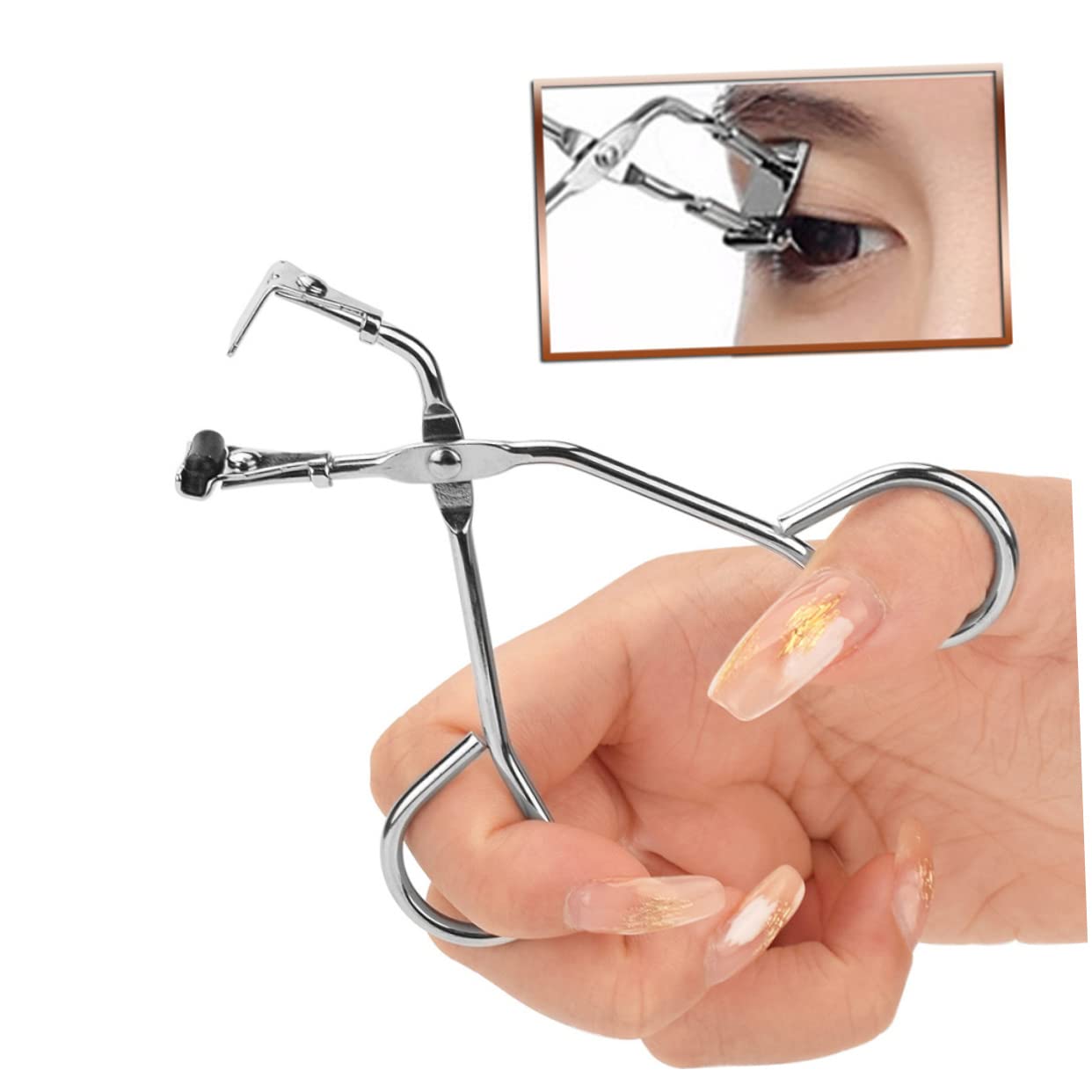 Wimpernzange Geeignet für Verschiedene Augenformen Gebogene Form aus Edelstahl Silber Leicht und Tragbar für Kleine und Kleiner Wimpern Beim Make Up
