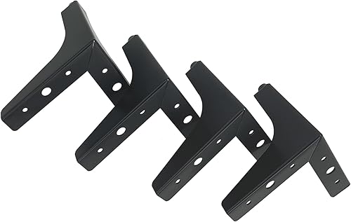 Miniatura 3 de Juego de 2 patas de mesa de centro de metal de 16 pulgadas, color negro