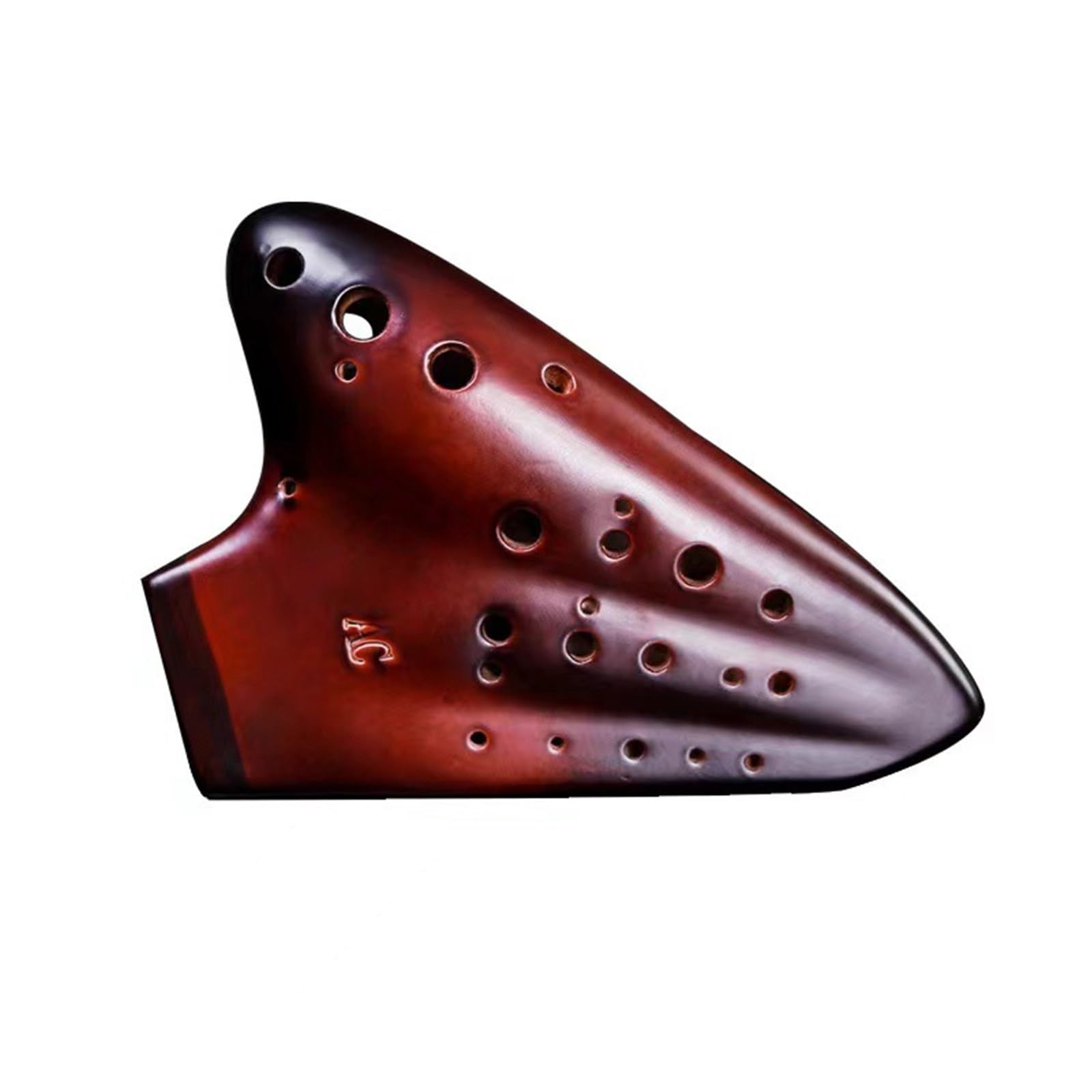 Ocarina A Tre Canne AC Strumento A Fiato Professionale Per Esercitazioni Strumento Ocarina Professionale(Red brown)