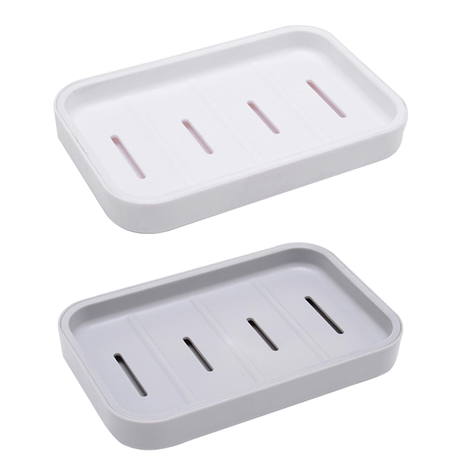 Tsophreniq 2PCS Soap with Drain, Container Holder Easy Cleaning Saver Dry Tray for Shower Bathroom Kitchen Holder with Water Drainage