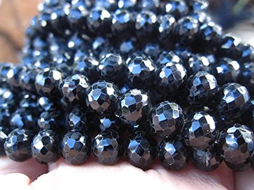Spinelle noir 6mm LKBEADS véritables perles rondes facettées haut de gamme
