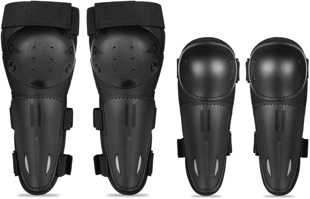 4 Pcs Protective Gear Set for Kids, Adjustable Knee and Elbow Pads for Biking, Skiing, Skateboarding, Dirt Biking, Motocross
