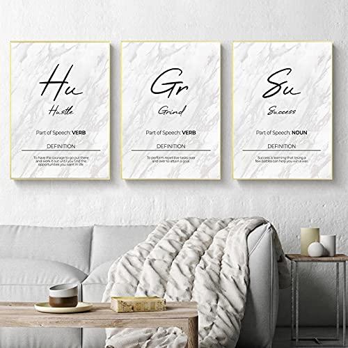 Affiches motivation bureau entrepreneur marbre impression toile 50x70