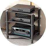 Armoire Audio HiFi 3/4 Couches,Rack D’amplificateur Professionnel, Home Cinema, Conferee Room Equipment, Mount, Unité Multimédia De Divertissement, Black, 60 * 48 * 85cm(4Tier)