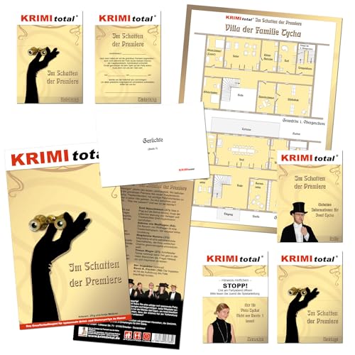 Stadtkrimis Exit Escape Stadtführung Krimi total ® Im Schatten der Premiere | Krimidinner für zu Hause | 8-9 Personen | Goldene 20er Jahre