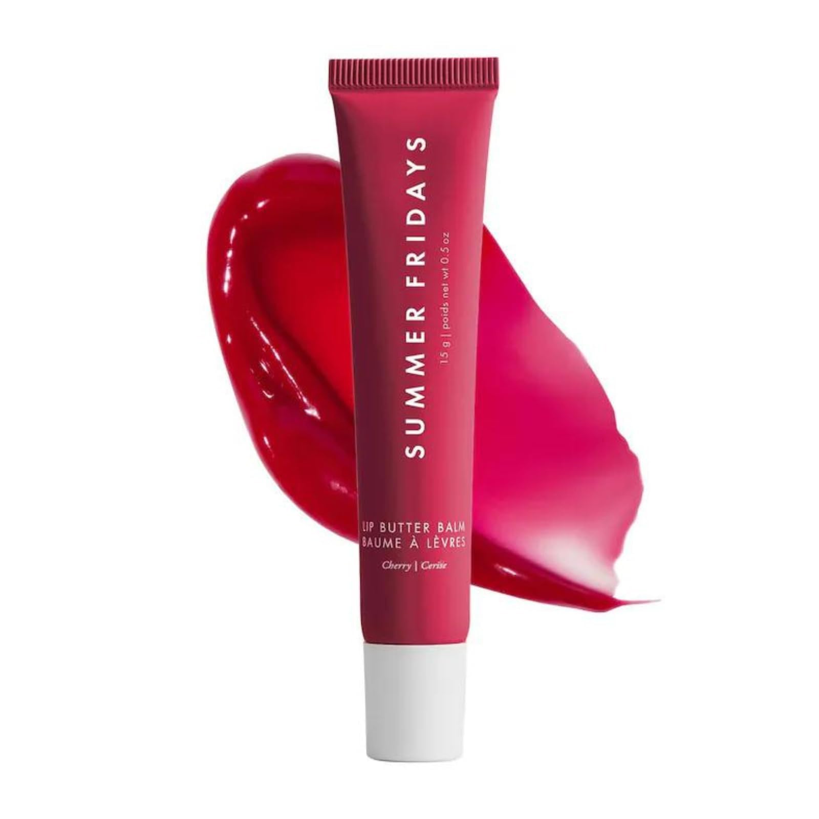 Summer Fridayss Lip Butter Balm, Summer Lip Balm Moisturizing Natural Lip Balms (Red), Moisturizes And Brightened, Contains Shea Butter, Lip Care For Dry Lips