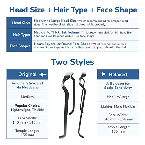 Curly Thick Hair - Large Headband - Hand-Wrapped Patterned (Relaxed, Black and Gold Aztec)3