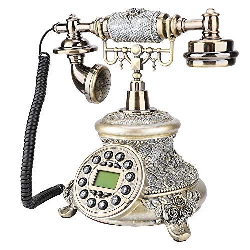 Retro Telephone,European Old Fashioned Antique Landline Phones for Home with Push Button LCD Display Suitable for Home Decor, Office, Star Hotel Decoration