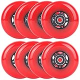 AOWISH 80mm Inline Skate Wheels 85A Indoor & Outdoor Red Hockey Roller Blades Replacement Wheel w/AB