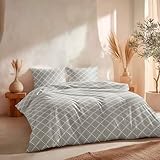 GAMUSI Juego Funda nórdica Cama 105 100% algodón - Funda Almohada 45x125 cm, geométrica Color Agua