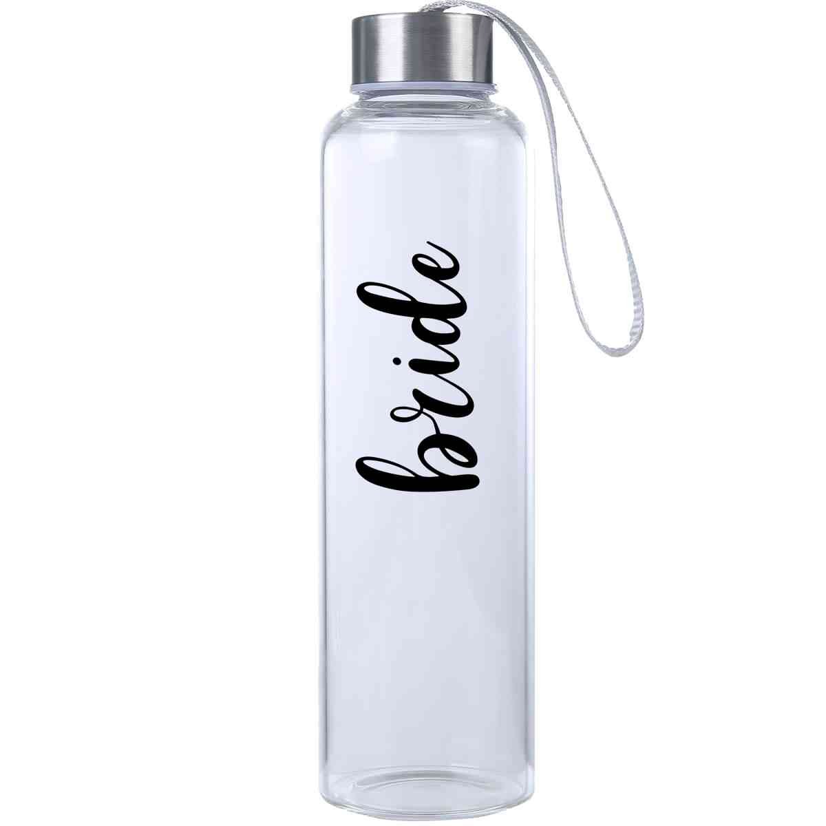 Wedding Glass Hydro Water Bottle Novelty Gift for Bride Clear