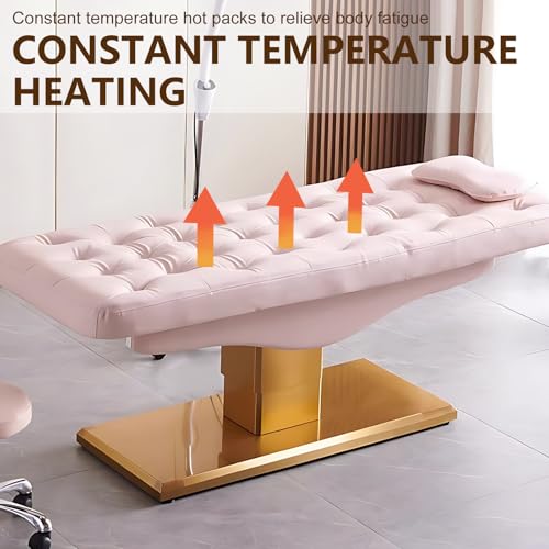 Larnavo Massage Table-Electric Massage Table with Pink Single Column Luxury Design, Beauty Bed Includes One-Button Lifting, Constant Temperature Heating - Image 5