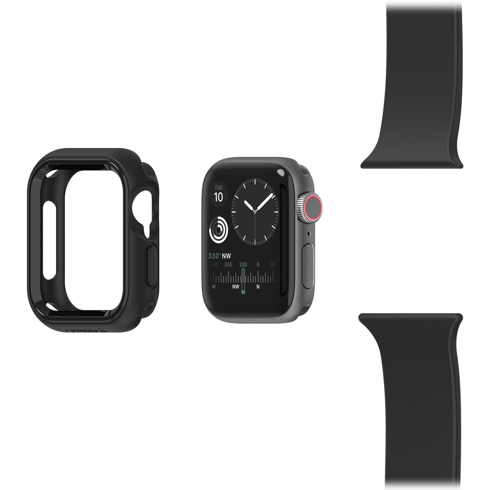 OtterBox - Apple Watch Series SE/4/5/6, 44 mm Exo Edge Bumper Case - Coque de protection pour montre intelligente, ajustement fin et précis (noir)