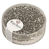 Inhalt: 14 g Rayher 14619572 Twin-Rocailles m. Doppelloch, 2,5x5mm, transp.m. Farbeinzug, Dose 14g, anthrazit