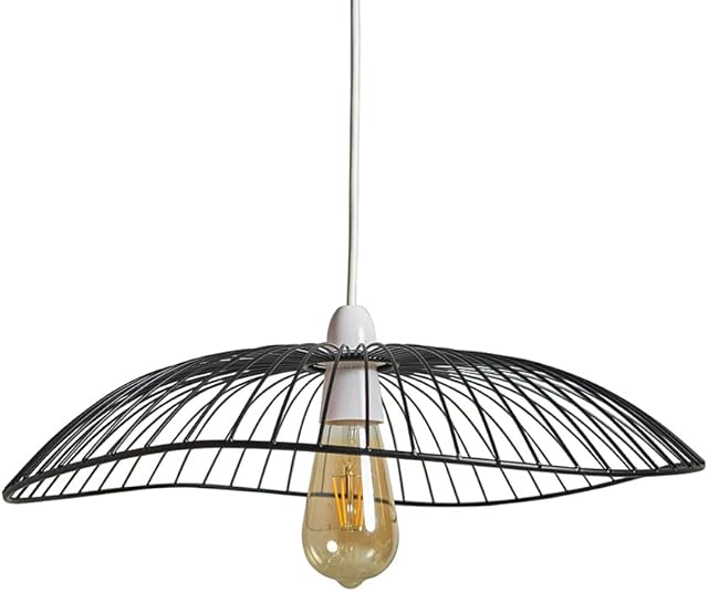 MiniSun Large Dispersed Wavy Umbrella Design Black Wire Ceiling Pendant Light Shade