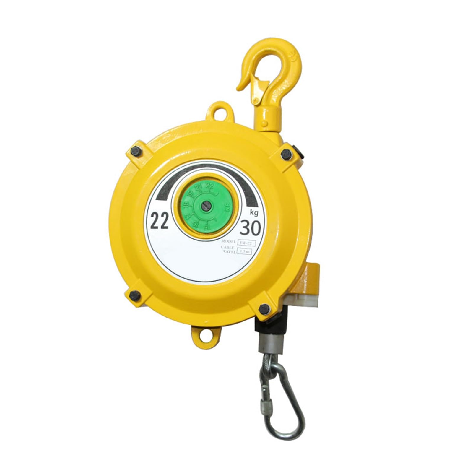 1pc Retractable Spring Balancer Tool Holder with Hook and Wire Rope - 1.5m Length for Workshop, Assembly Line(22-30kg)