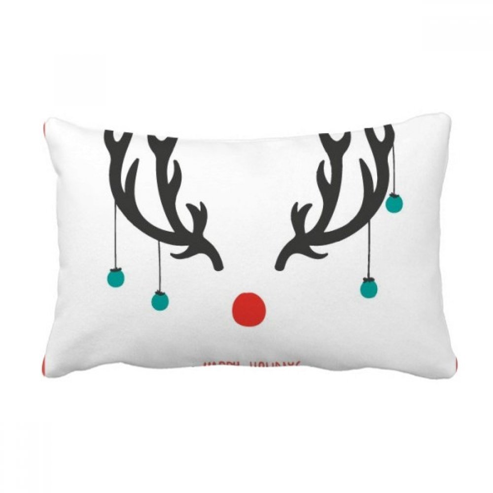 Coussin de Noël motif antler multicolore grand oreiller lombaire salon 40x60cm