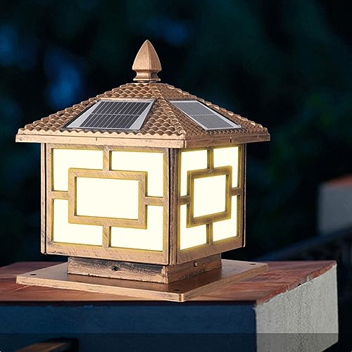 Lámpara de pilar de jardín retro con casquillo E27 e impermeable para una valla distinguida 6