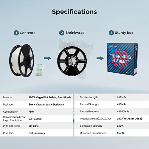 Image of FLASHFORGE 3D Printer Filament, PLA PRO Filament 1.75mm, 1KG Spool (2.2lbs), Dimensional Accuracy + /- 0.02mm for FDM 3D Printers, Better Tenacity & No Knotting (Transparent)