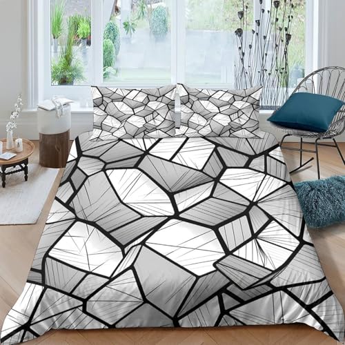 Housse de couette microfibre haut de gamme imprimé géométrique 3D - 4