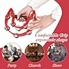 Red Tambourine Double Row Metal Jingles Half Moon Musical Instruments Tamborines for Adults Hand Held Percussion for Party, Church (Red) #4