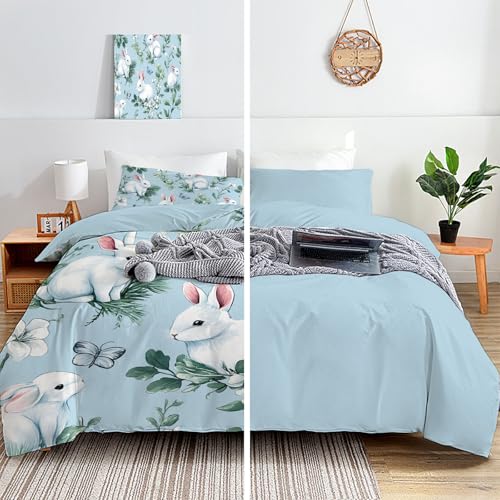 Housse de couette lapin 200x200 pour une chambre nature et cosy