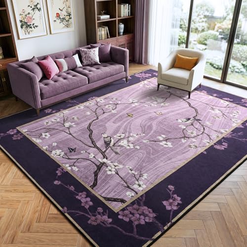 Tapete 4x6 pies estilo oriental floral lavable antideslizante miniatura 3