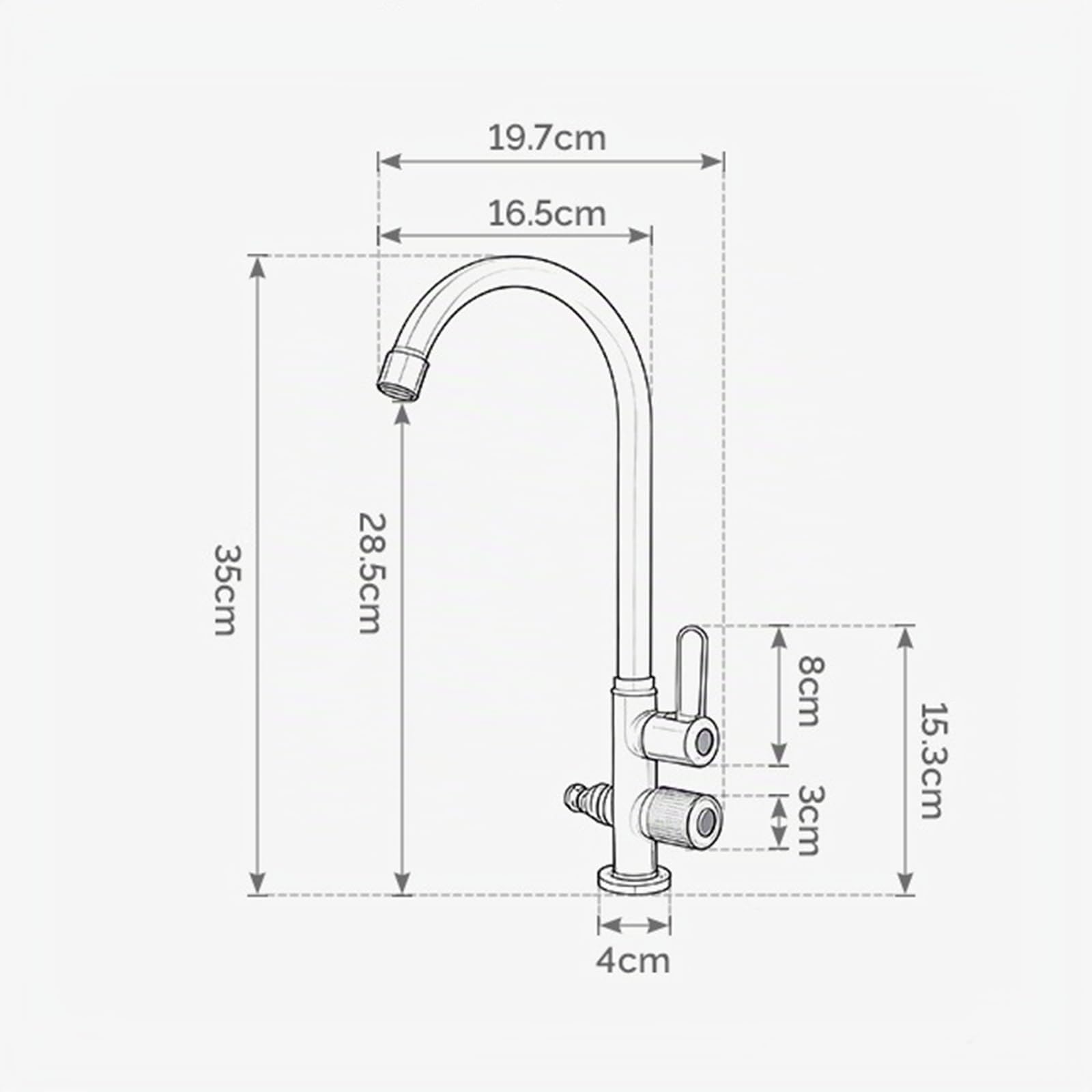 Rubinetto Solo per Acqua Fredda Rubinetto Esterno Antigelo Rotazione a 360° con Deviatore da 1/2 Rubinetti Giardino Doppia Uscita Doppia Maniglia,Cromo