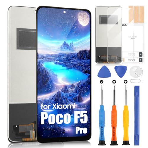 Schermo LCD per Xiaomi Poco F5 Pro LCD Display per Poco F5 Pro 5G 23013PC75G Touch Screen Digitizer Assembly Riparazione Kit Nero senza Telaio Incell