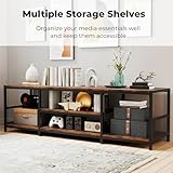 Multigot TV Stand for TVs up to 65 Inches, Industrial TV Unit Console Table with Open Storage Shelves, Metal Frame Wooden Television Cabinet Media Entertainment Center for Living Room Bedroom - Image 3