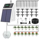 Integriertes Solar Bewässerungssystem Neueste 2026, Automatische bewässerung zimmerpflanzen für Garten, Balkon, hochbeet, Gewächshaus, Bewässerung solar Mit 15 Tropfer+10m Tropfschlauch, 30 Timer-Modi