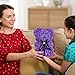 EALEBE Artificial Rose Flower Bear,Perfect Romantic Gift for Her, Valentine's Mother's Day, Christmas, Birthday,Thanksgiving Party Anniversary Girl Friend Wife with Heart-Shaped Diamond,Purple.