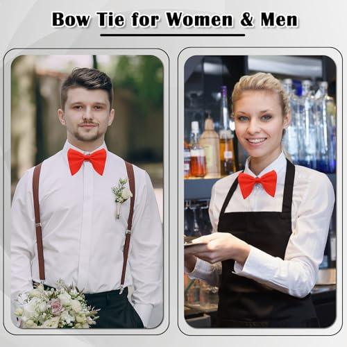 Image of Luckyvestir Oversized Bow Ties for Men, Black /Red Big Bow Tie, Solid Color Pretie Bowtie Men for Tuxedo Wedding