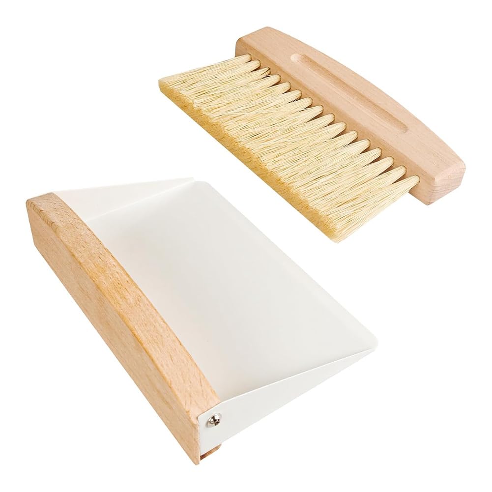 CTRLZS Small Dust Pan and Brush Set Portable Hand Broom and Dustpan for Home Desktop, Sofa White