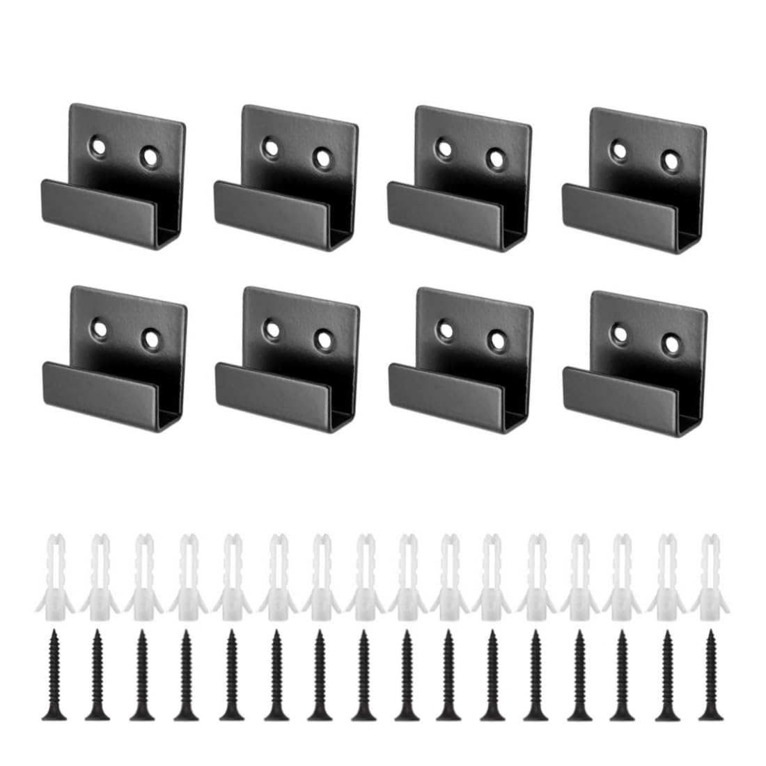 Support mural robuste en acier inoxydable noir pour miroir lourd