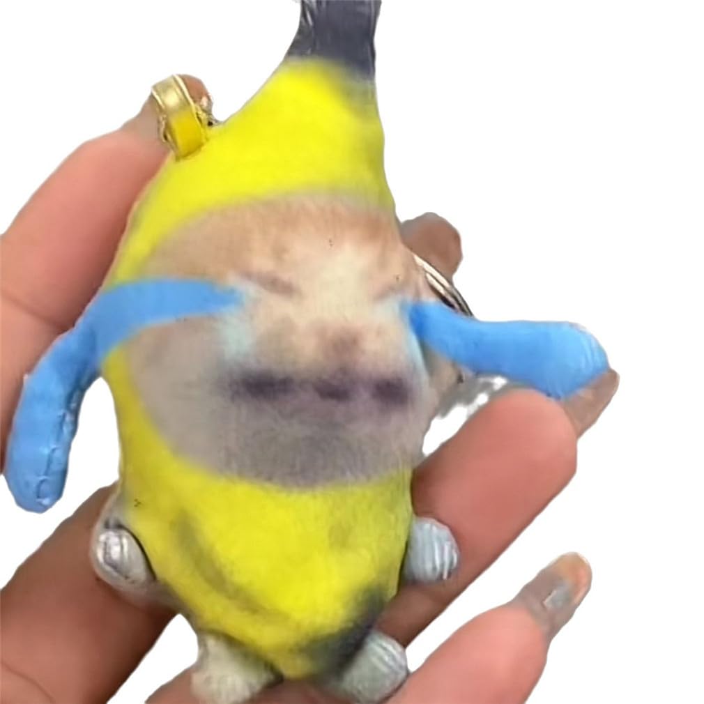 WeightedPlush Cute Banana Cat Plush with Sound, Funny Crying Sad Cat Stuffed Animals Toy, Soft Birthday for Kids