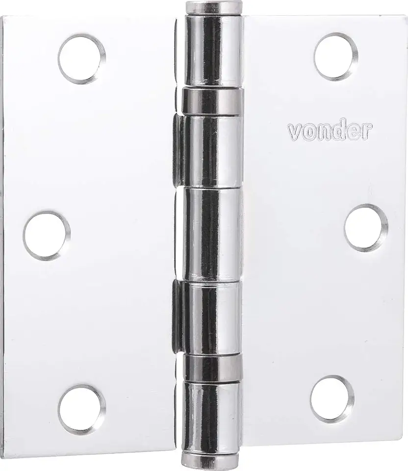 Vonder, Dobradiça 3" Com Anel Rolamento, Cromada, Com 3 Peças.