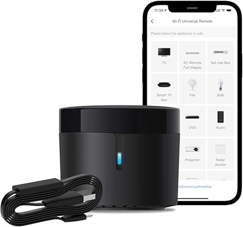 RM4 Mini IR con Cable HTS2, emisor de Infrarrojos Wi-Fi para TV, Aire Acondicionado y Audio, Compatible con Alexa y Google Home.
