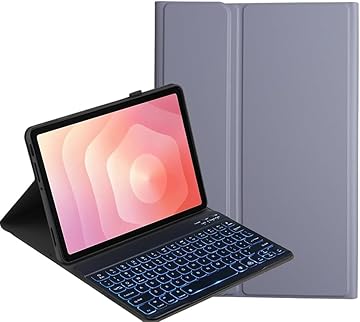 YKWXSC Cover con Tastiera per Samsung Galaxy Tab S11 Tablet 11 Pollici SM-X730/X736B, Disposizione ltaliana con 7 Colori Illuminato Senza Fili Staccabile Custodia, Violetta