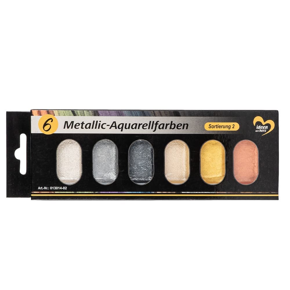 Ideen mit Herz Acuarela metálica, juego de 6 unidades, 6 colores (surtido 2)