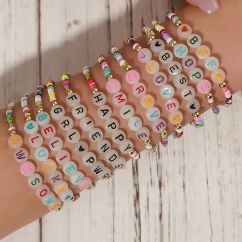 Friendship Bracelets for Women Colorful Heishi Clay Beaded Stretch Bff Bracelet Boho Stackable Bracelets Preppy Jewelry Party Favors3