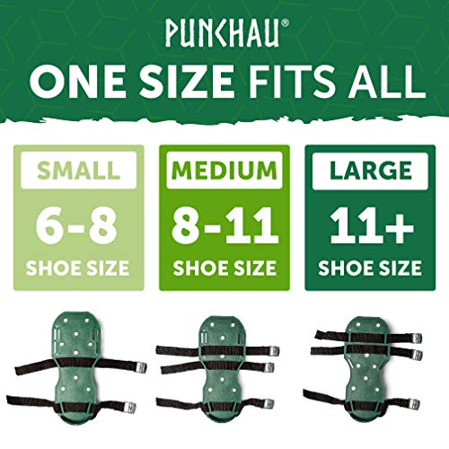 Punchau Lawn Aerator Shoes w/Metal Buckles and 3 Straps - Heavy Duty Spiked Sandals for Aerating Your Lawn or Yard