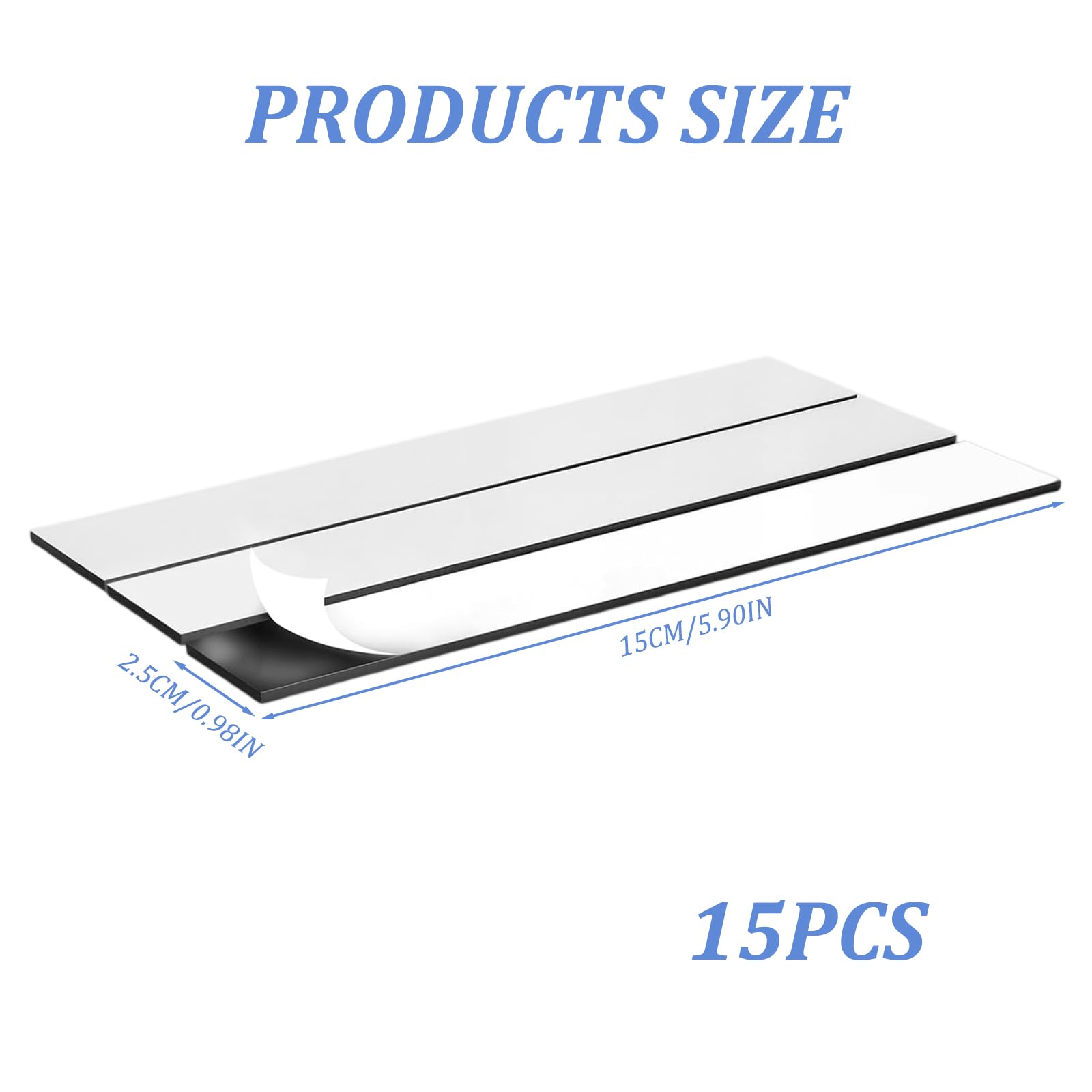 15 Pezzi Nastro Magnetico Autoadesivo, Calamita Potente, Strisce Magnetiche Adesive, Striscia Magnetica Adesiva per Zanzariere e Finestre, Casa, Scuole, Uffici e Progetti Fai Da Te, 15 x 25 x 2 mm