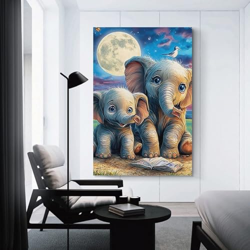 Impression sur toile éléphant bridge premium 60x90cm art