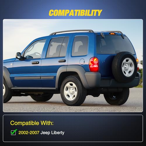 Image of Nilight Third Brake Light Tail High Mount 3rd Stop Lights Smoked Lens Compatible with Jeep Liberty 2002 2003 2004 2005 2006 2007 Van SUV Rear Center Cab Lamp
