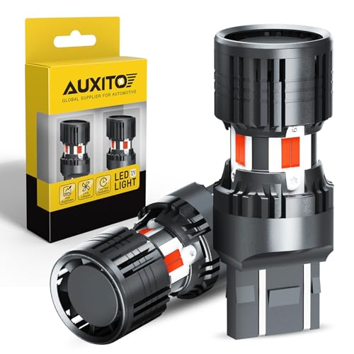Image of AUXITO CANBUS 7440 7443 LED Bulbs Red with Built-in Resistor 7441 7444 W21W Anti Hyper Flash Error Free Brake Lights, Tail Lights, Stop Lights, Turn Signal Lights, Pack of 2