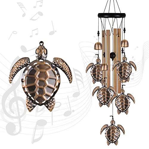 Outdoor Bronze Turtle Wind Chimes, Sea Turtle Wind Chimes, Gift Wind Chime, Sea Turtle Wind Bell, Gifts For Women, For Home, Garden, Indoor, Outdoor Decoration, Garden Wind Chime #TOP22