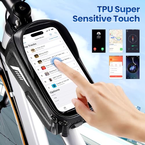 Fahrradtasche Rahmen, Wasserdicht Fahrrad Rahmentasche, Oberrohrtasche Fahrrad mit 3D Sonnenblende und TPU Sensitivem Touchscreen, Fahrradtasche Rahmentasche, für Montainbikes, Rennrad, E bikes